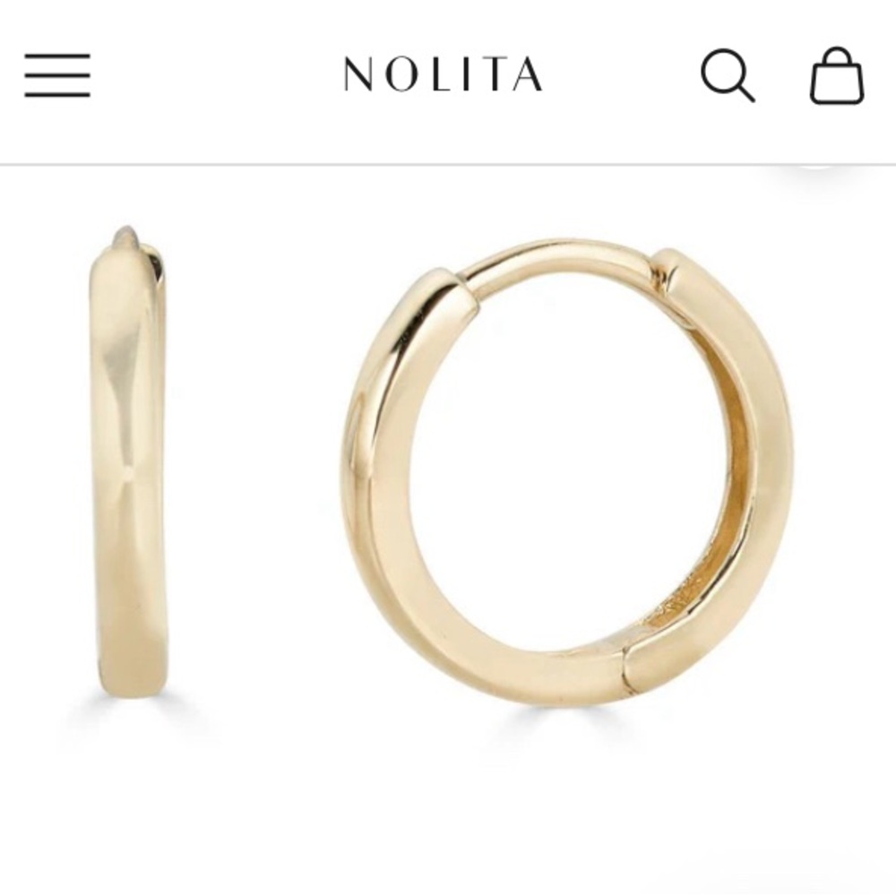 Nolita 14k solid yellow gold huggie hoop earrings - 11mm